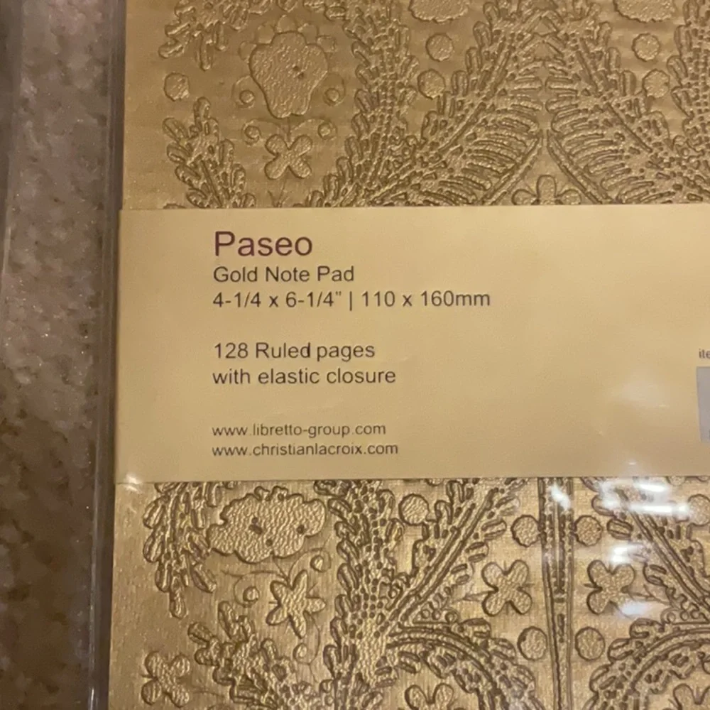 NWT Christian Lacroix Black Paseo A6 Layflat Notebook, 152pg Gold notepad 128pg